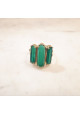 Bague 3 pierres - Onyx vert - grand modèle 