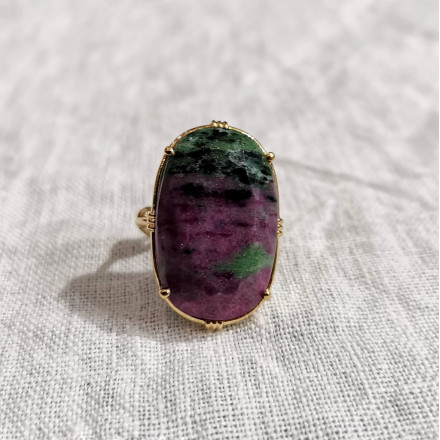 Bague ovale - Rubis zoisite